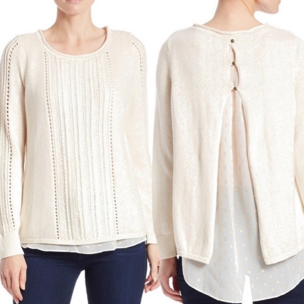Lucky Brand 🍀 Layered Open Back Sweater (M)